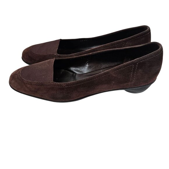 Salvatore Ferragamo Shoes Size 9.5B Womens Brown Suede Slip On Loafers Comfort - Picture 3 of 11